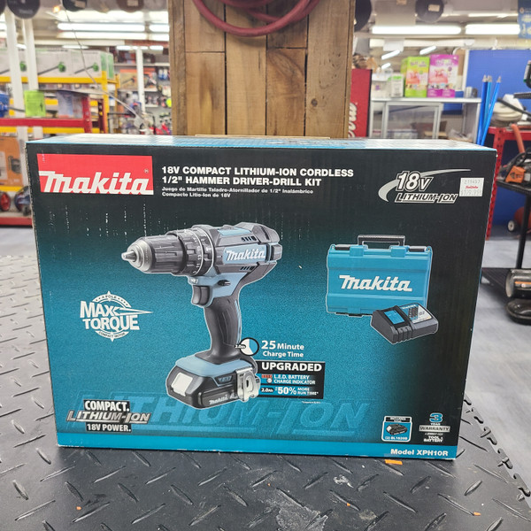 Makita 18V LXT® Lithium‑Ion Compact Cordless 1/2" Hammer Driver‑Drill Kit (2.0Ah)