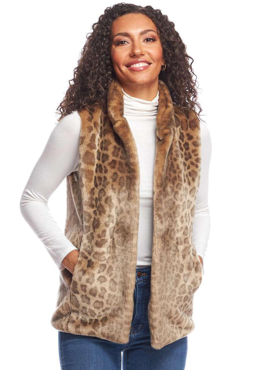 Vintage Leopard Faux Fur Hook Vest - Donna Salyers Fabulous-Furs