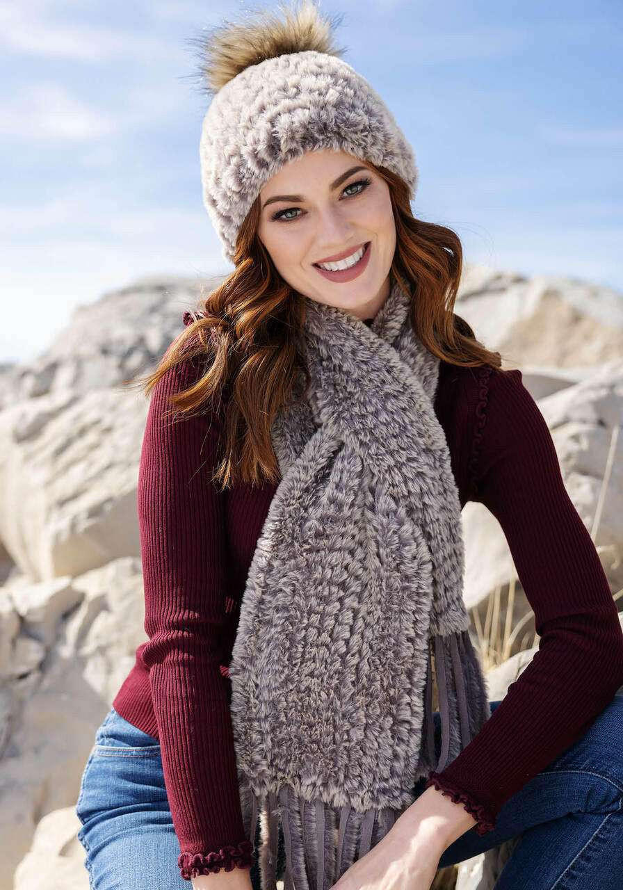 Knitted Fur Shawl