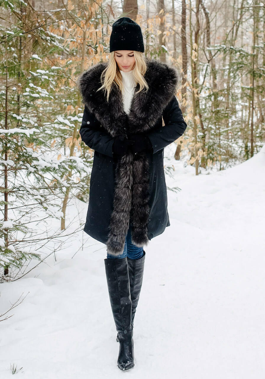 Caviar Faux Fur-Trimmed Wanderlust Storm Coat