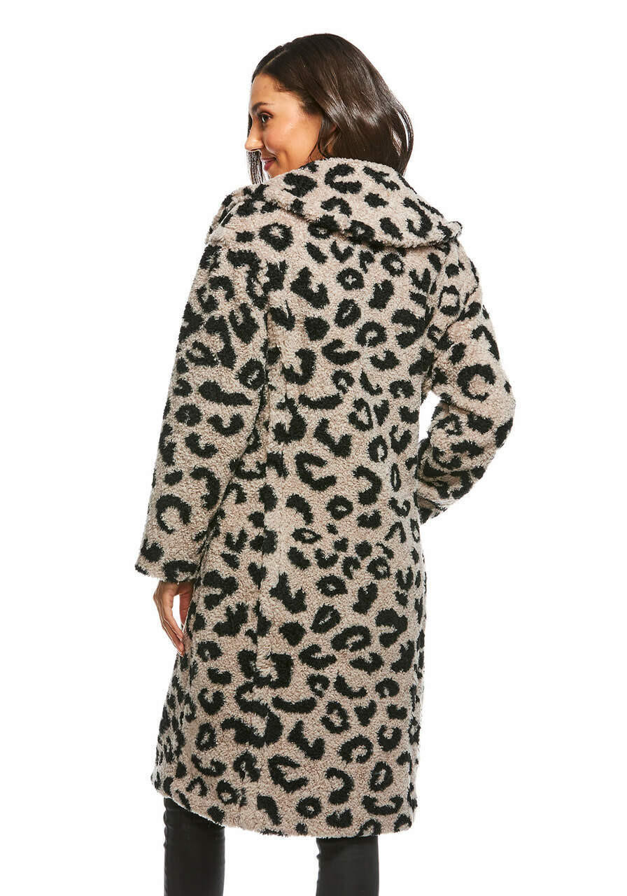 Leopard print sales coat grey