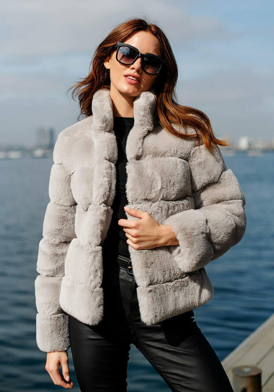 Ivory Faux Fur Posh Jacket Women Fabulous-Furs