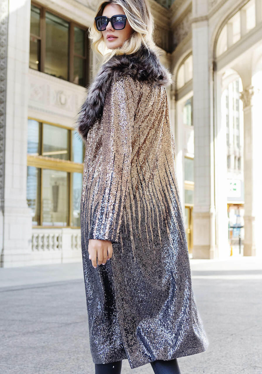 Sequin Duster Coat – Kings & Queens Designer Clothier
