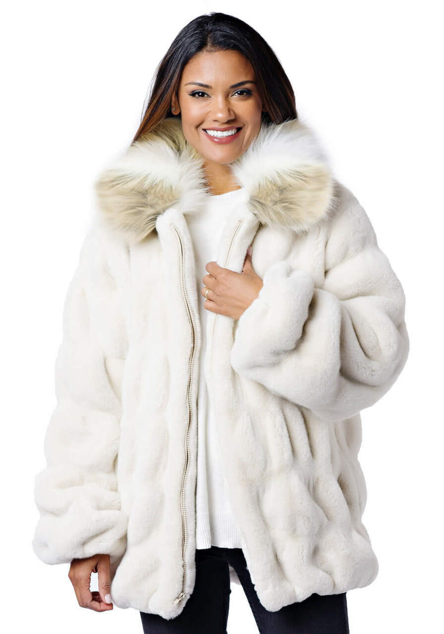 Day Furs Inc. Woman's Ranch Female Mink Fur Bomber Jacket