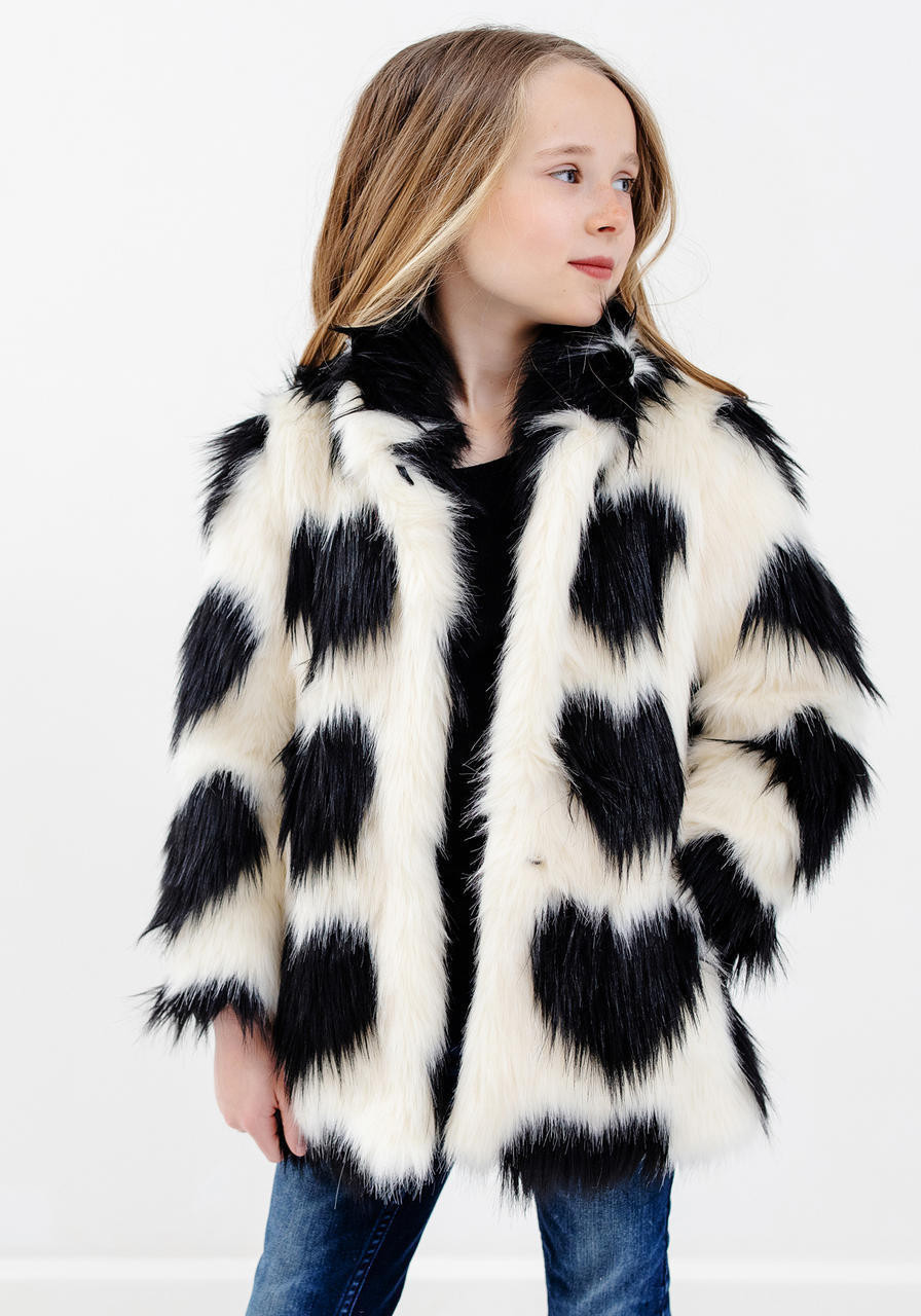 Kid's Sweetheart Faux Fur Fox Coat Kid's Coats & Jackets