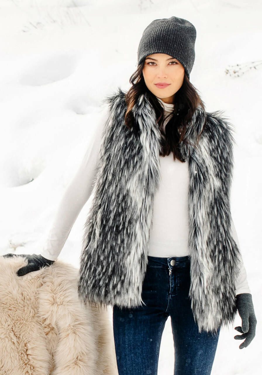 Smokey Fox Faux Fur Hook Vest Collections Fabulous-Furs