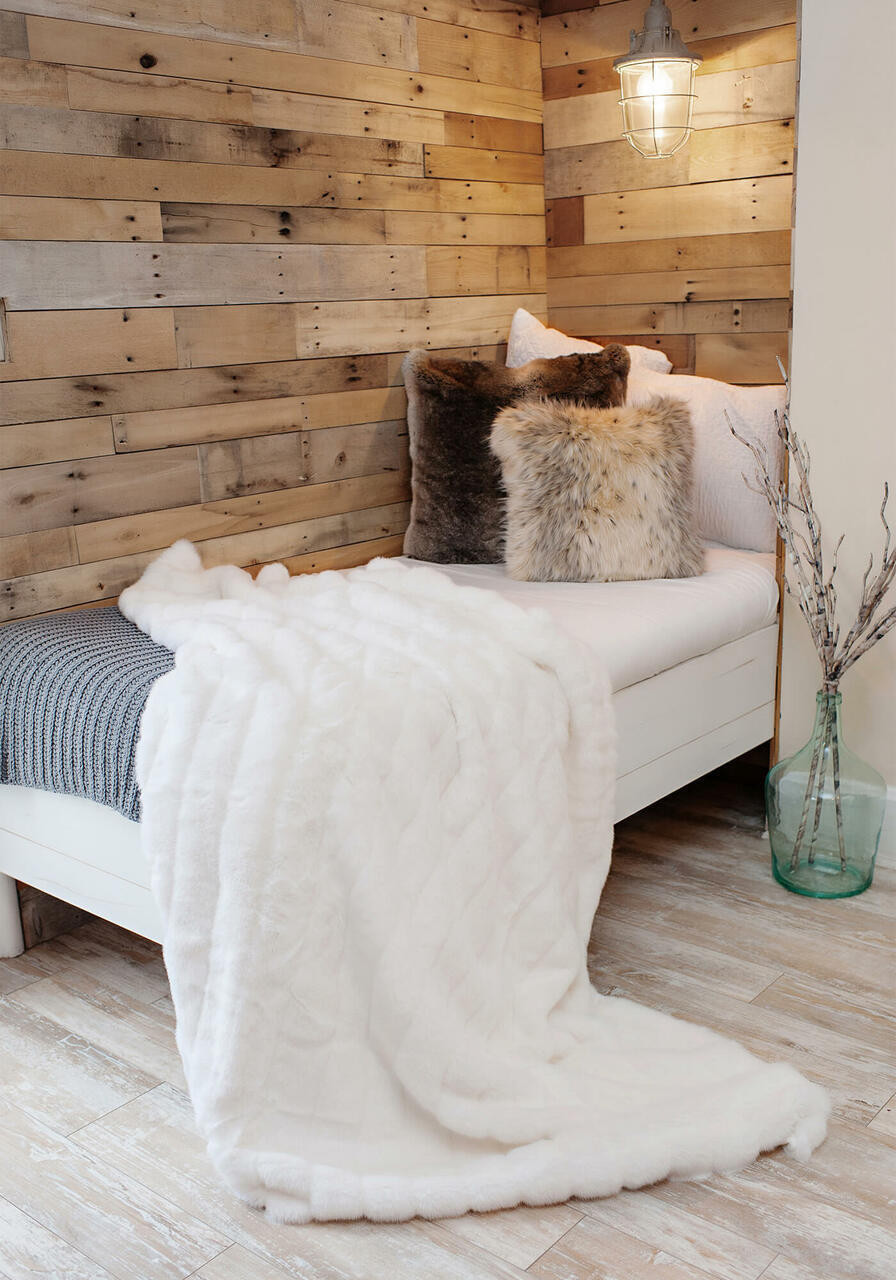 Signature Series White Mink Faux Fur Throws