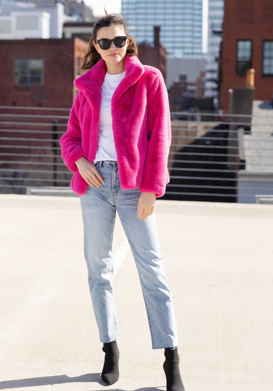 Hot Pink Faux Fur Le Mink Jacket Women Fabulous-Furs