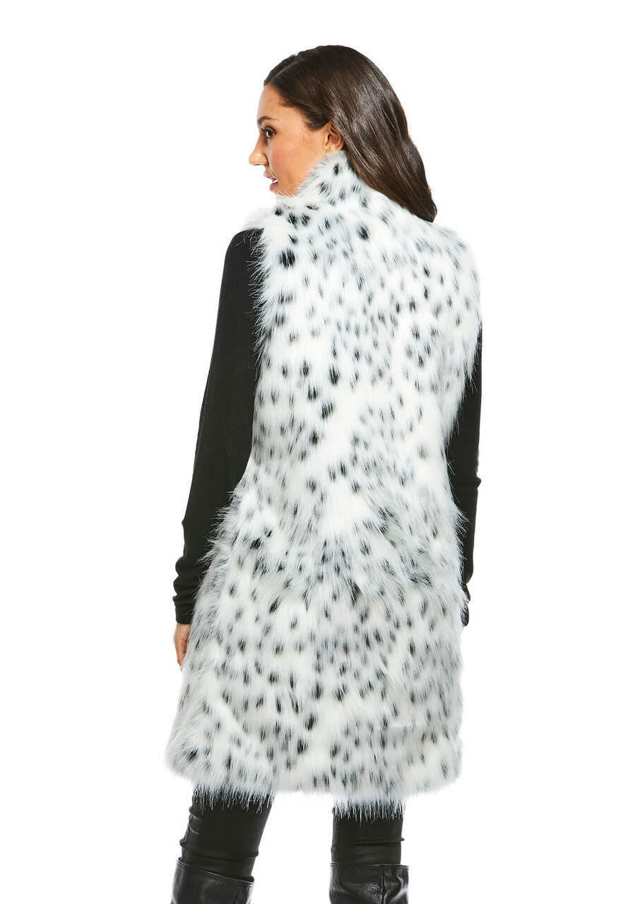 Frosted Leopard Faux Fur Stroller Vest Women Fabulous-Furs