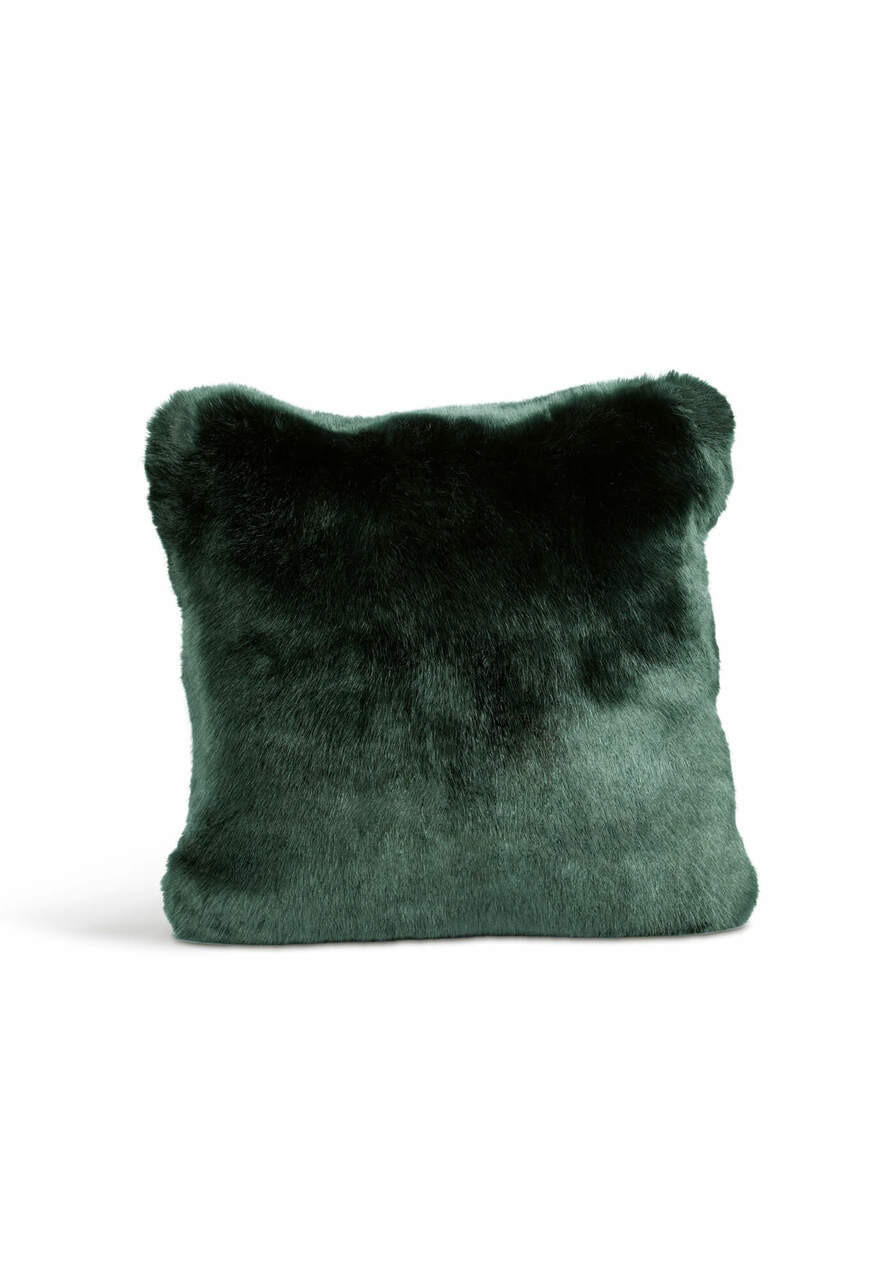 Couture Collection Emerald Mink Faux Fur Pillows