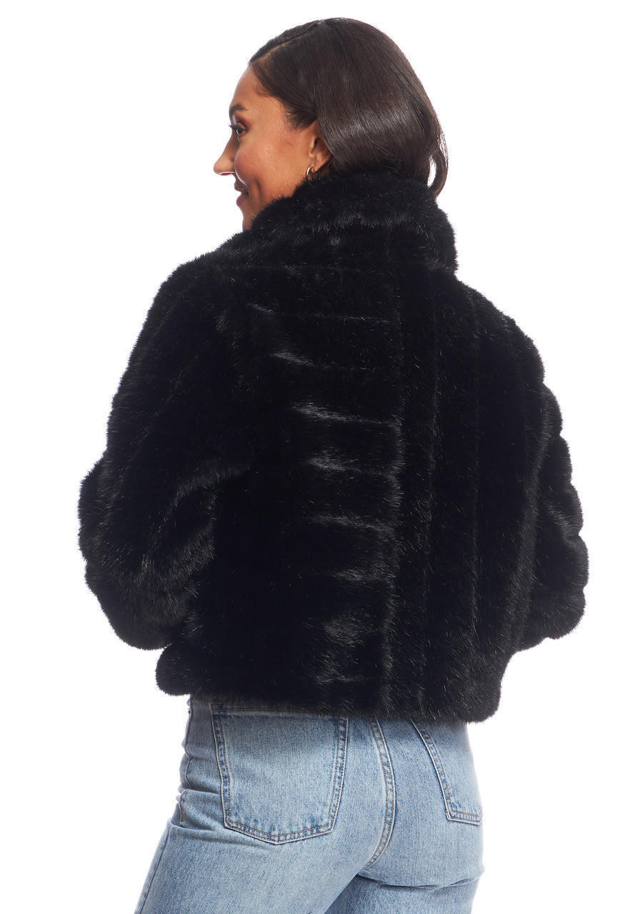 Black Faux Fur Maven Mink Jacket Women's Coats & Jackets