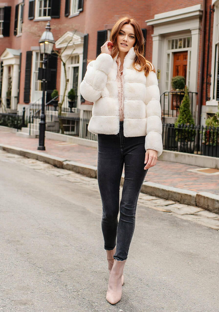 Ivory Faux Fur Posh Jacket Women Fabulous-Furs