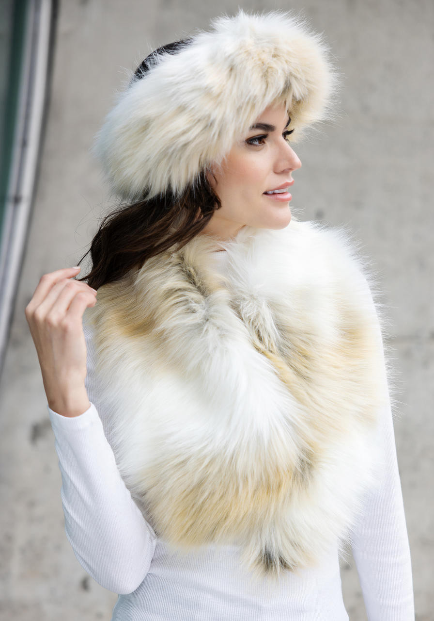Fabulous Furs Chateau Faux Fur Clip Scarf, Midnight, Women's, Scarves & Wraps Scarf Scarves