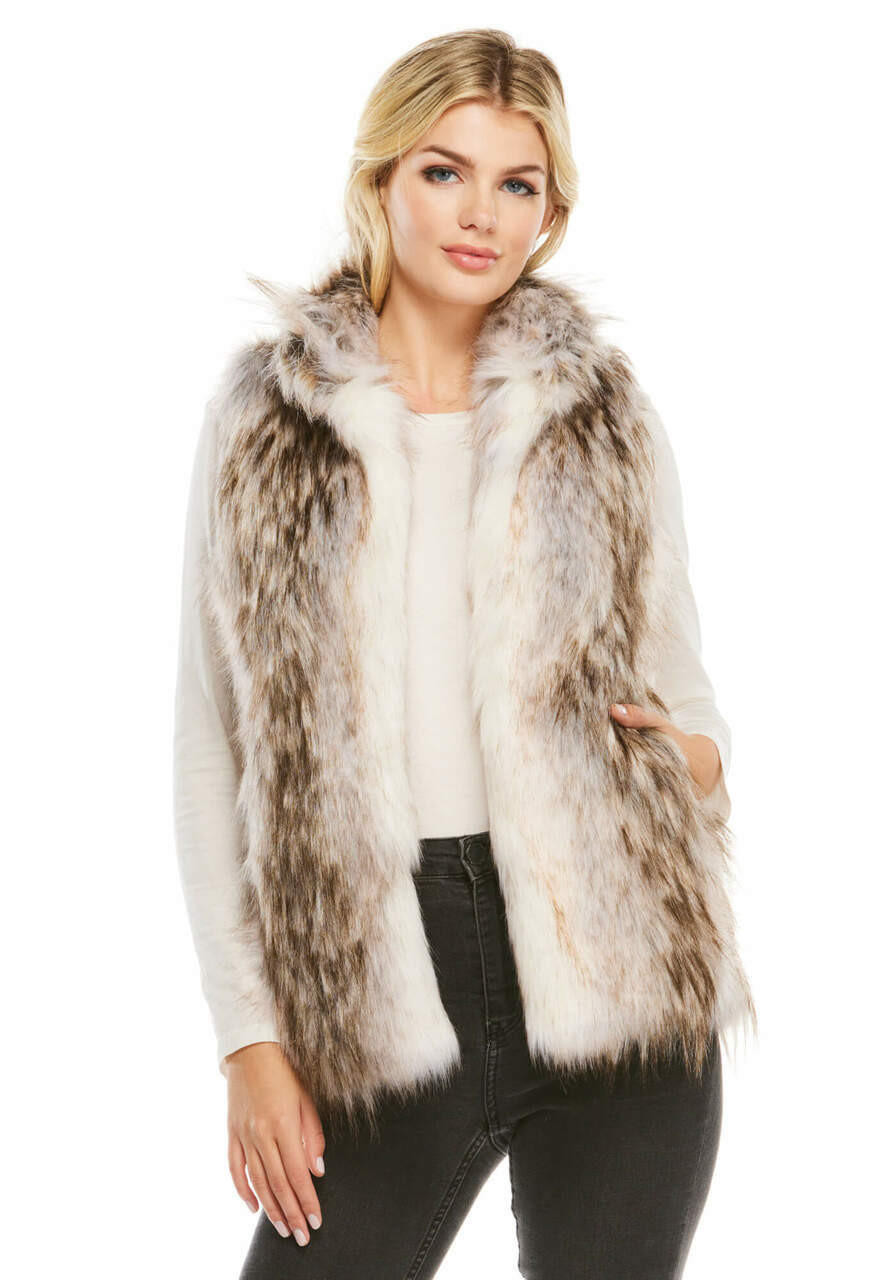 Tundra Wolf Faux Fur Hook Vest Collections Fabulous-Furs