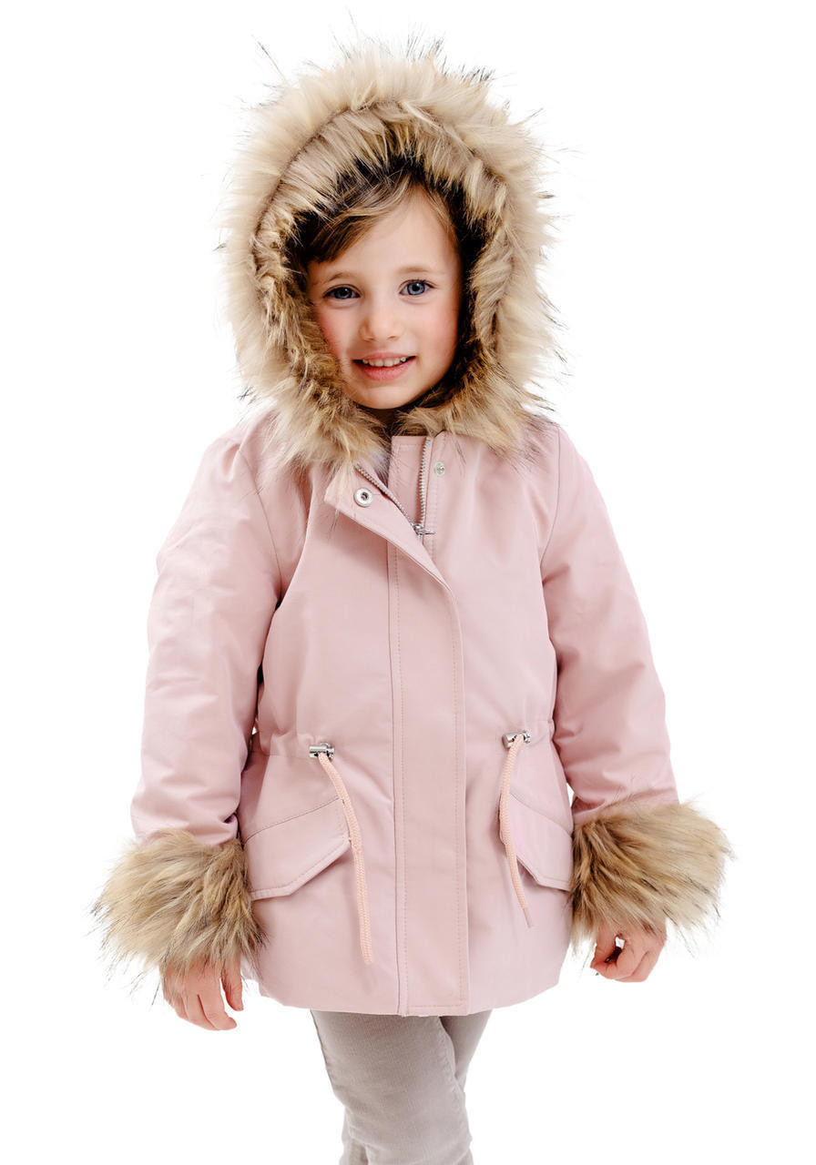 Kid's Pink Faux Fur-Trimmed Always Ready Storm Coat - Donna Salyers  Fabulous-Furs