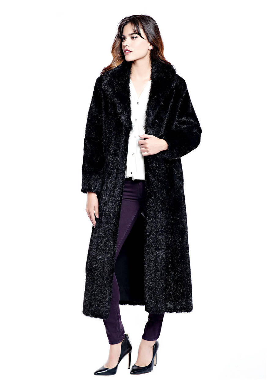 Long Mink Faux Fur Coat (2colors)