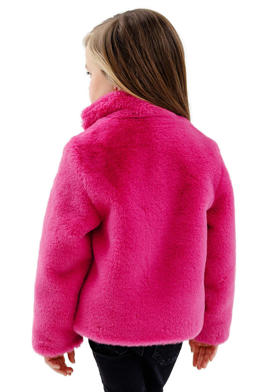 Kid's Hot Pink Faux Fur Every-Day Zip Jacket