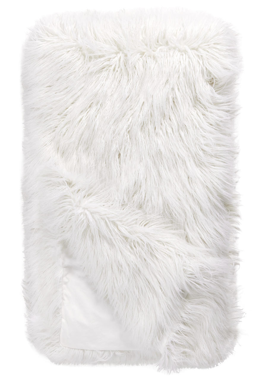 Signature Series White Tibetan Lamb Faux Fur Throws Gifts