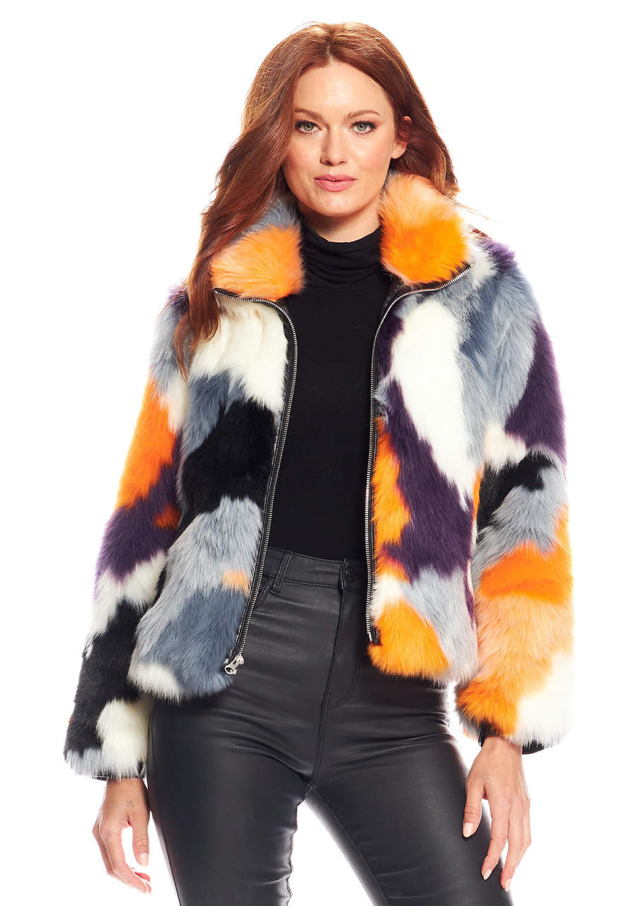 Glow Up Faux Fur Zip Bomber Jacket