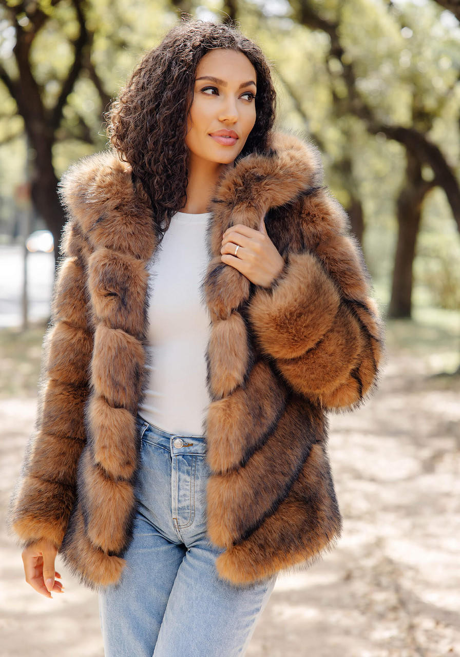 Faux fox sales fur coat