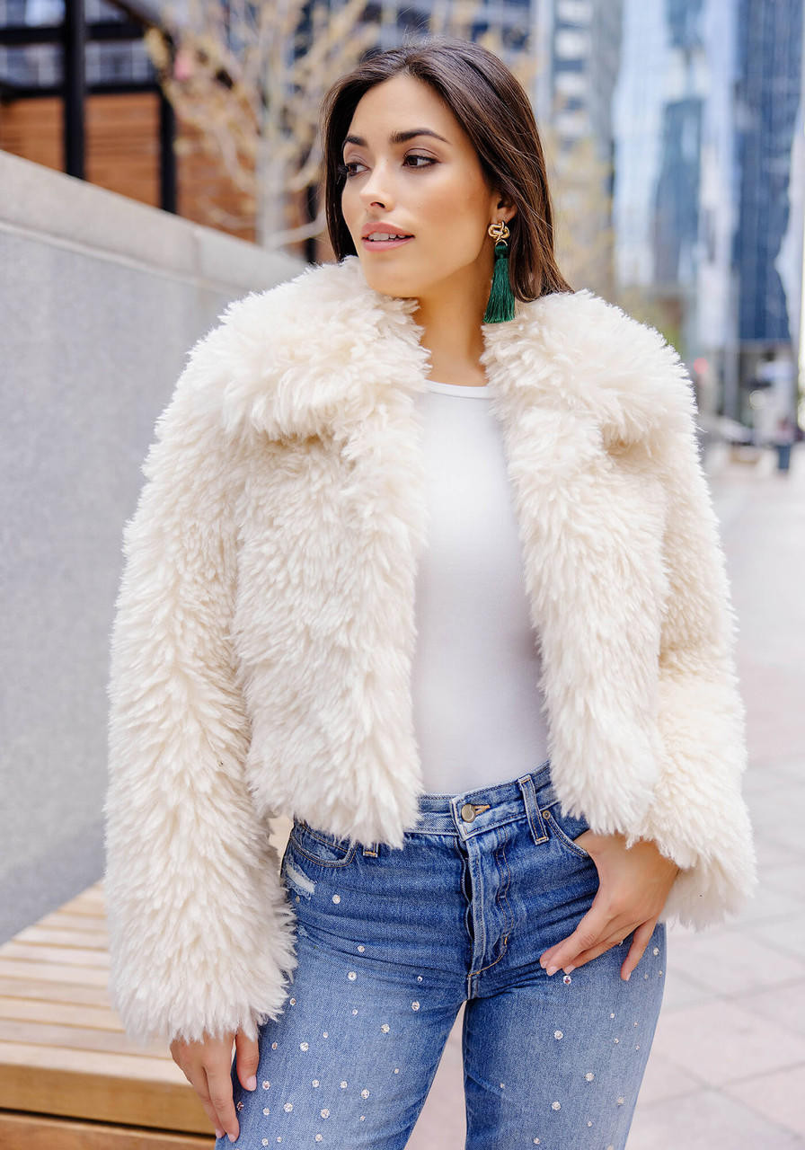 Ivory Faux Sherpa Snowdrift Jacket