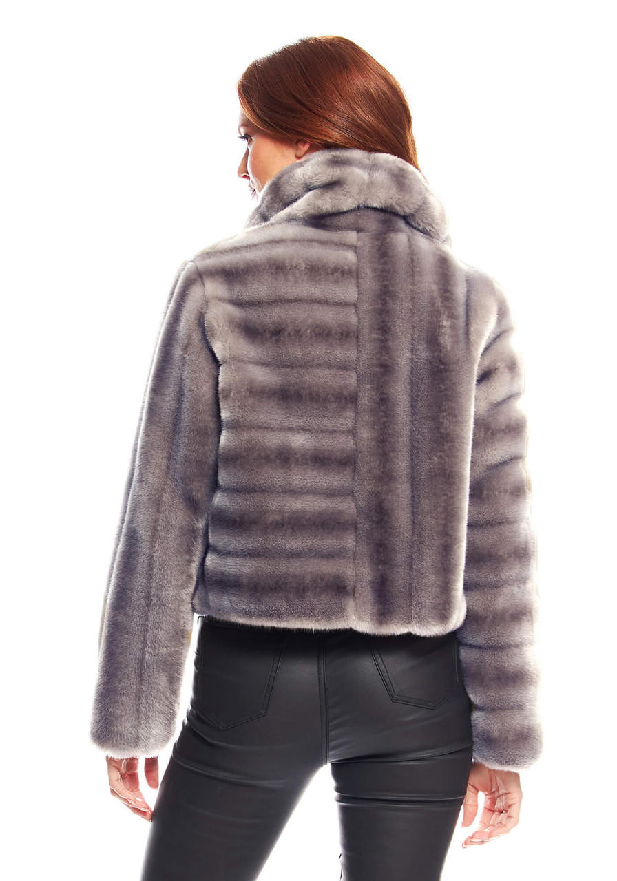 WOMEN'S ME JANE FAUX FUR REMOVABLE HOODED SHERPA LINED GREY KNIT