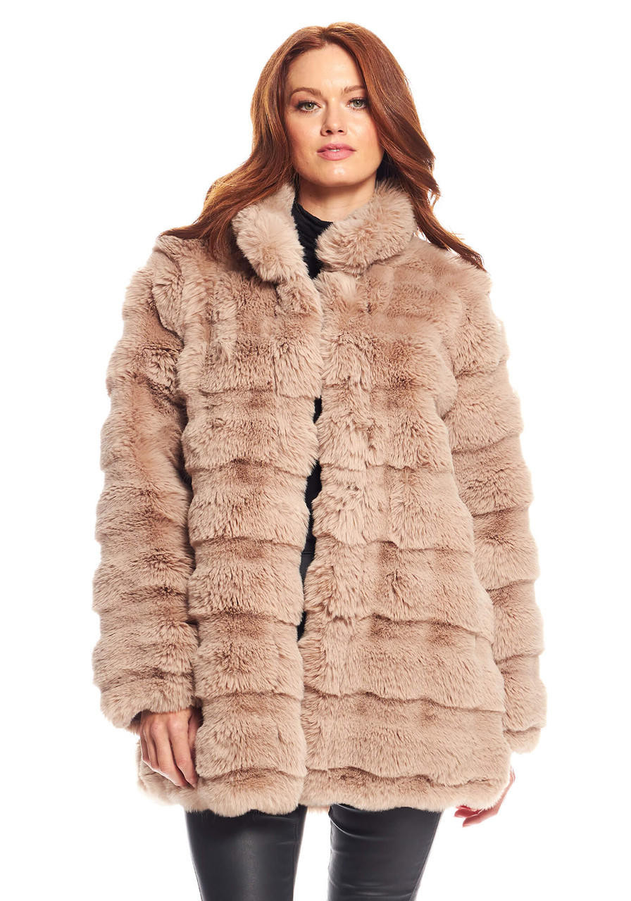 Camel Faux Fur Rainier Reversible Mink Coat