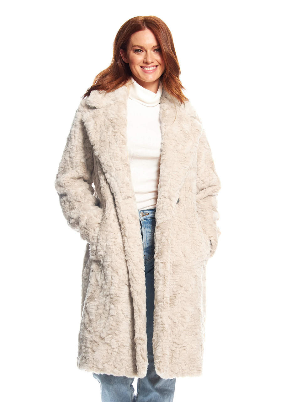 White Faux Fur Snow Stopper Knee-Length Coat (2X) | Fabulous Furs by Fabulous Furs