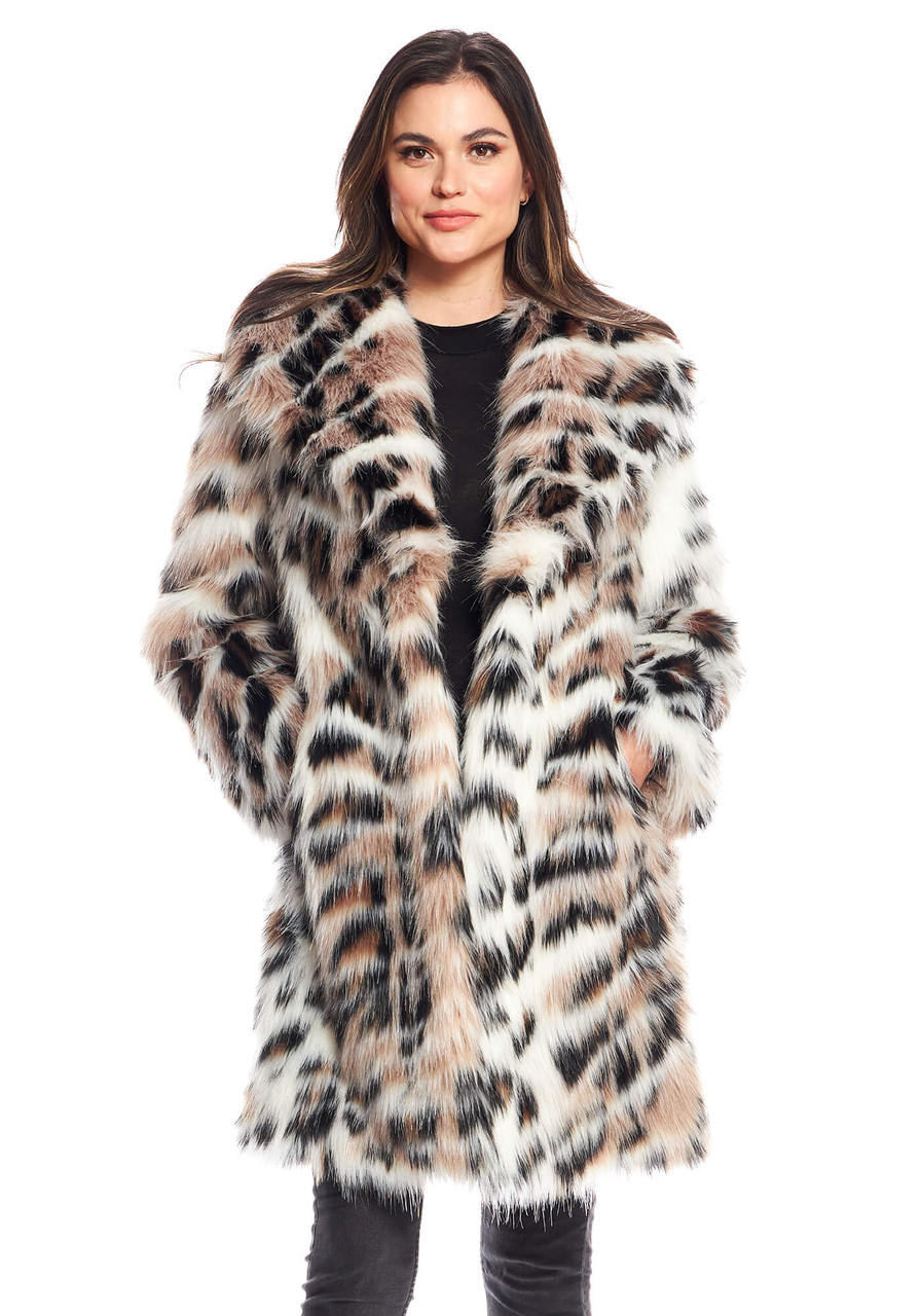 Wild Side Faux Fur Knee-Length Coat - Fabulous-Furs