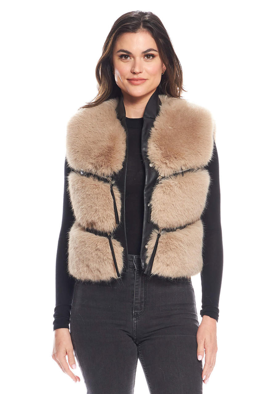 Stone Fox Faux Fur La Moda Vest