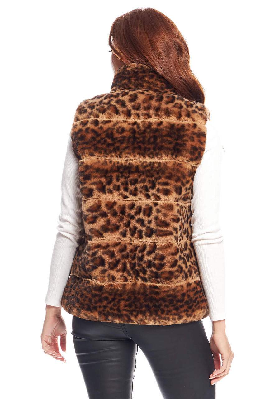 【ORDINARY JOY】Leopard Fur gilet ORDINARY JOY】Leopard Fur gilet ORDINARY JOY】Leopard Fur