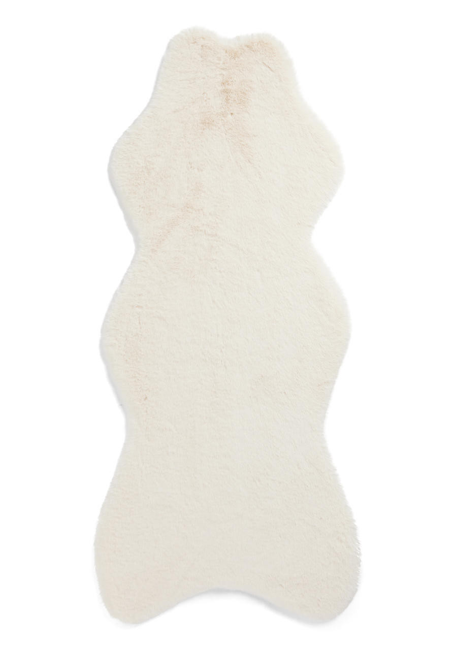Ivory Faux Sheepskin Runner Rug Fabulous Furs