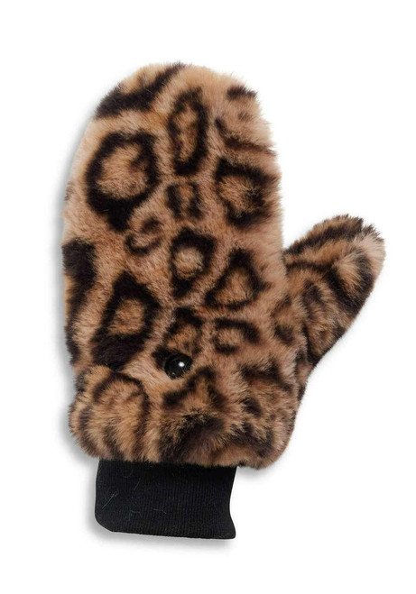 Leopard Faux Fur Le Mink Convertible Mittens
