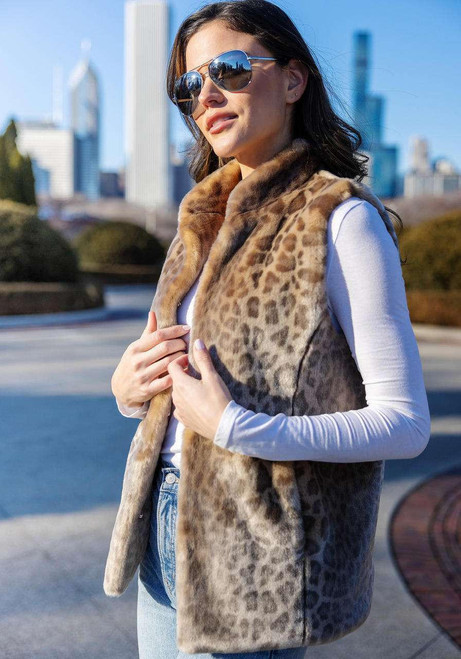 Vintage Leopard Faux Fur Hook Vest