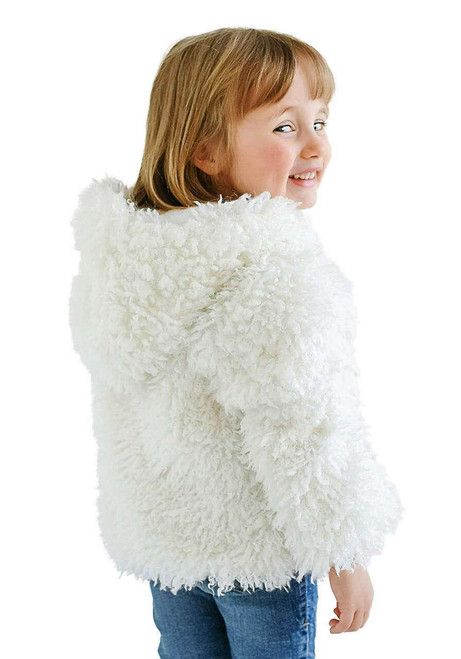 Fabulous-Furs Kids Ivory Lamb Faux Fur Hooded Parka