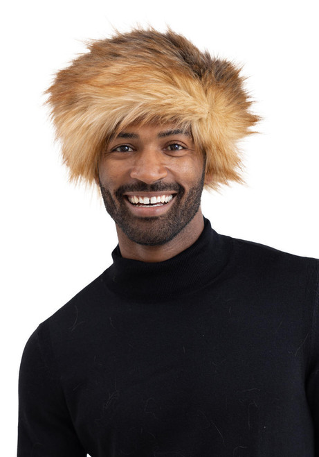  Men's Red Fox Faux Fur Russian-Style Hat 