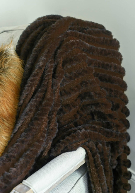 Fabulous-Furs Whiskey Knitted Faux Fur Throw 