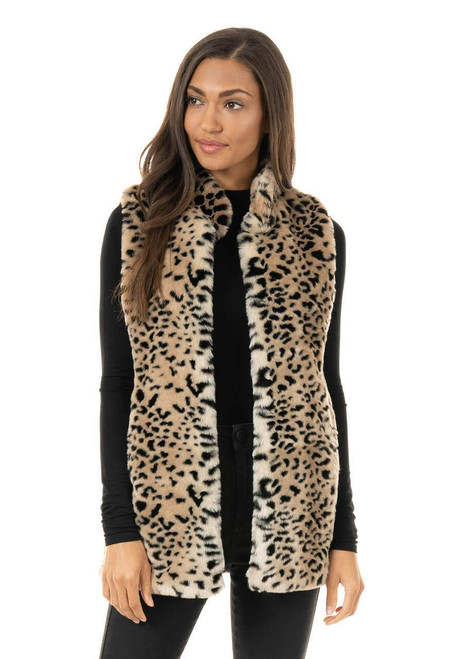 Fabulous-Furs Cheetah Faux Fur Hook Vest 