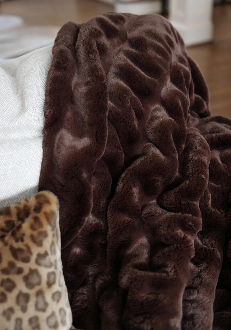  Couture Collection Mocha Mink Faux Fur Throws 