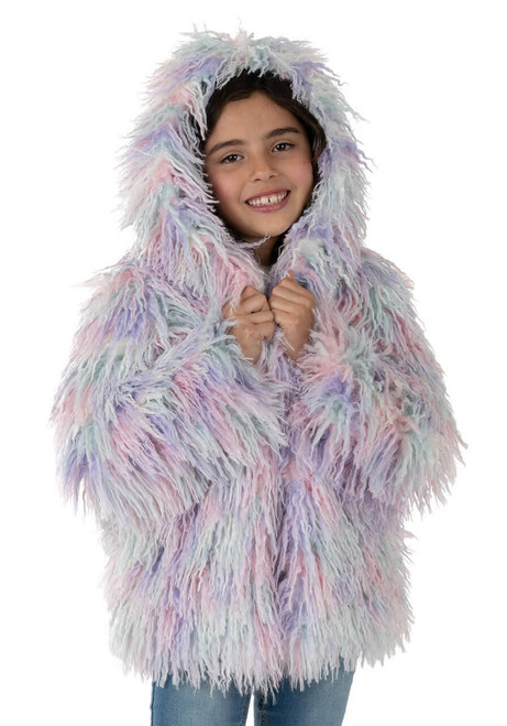 Fabulous-Furs Kid's Multi-Color Faux Fur Alpaca Hooded Parka 