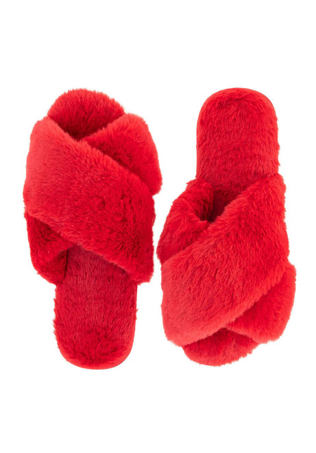 Fabulous-Furs Ruby Faux Fur Slippers 