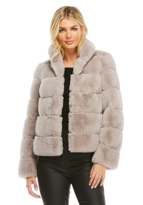Fabulous-Furs Dove Faux Fur Posh Jacket 