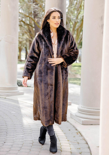 Fabulous-Furs Sable Signature Full-Length Faux Fur Coat 