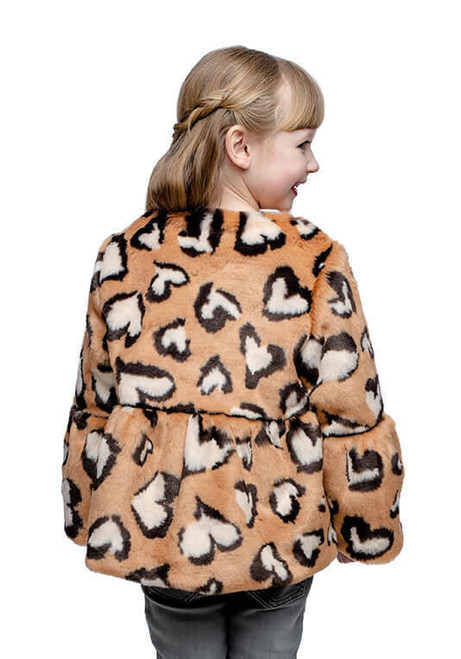 Fabulous-Furs Kid's Leopard Faux Fur XOXO Coat 