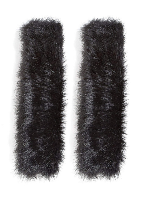 Fabulous-Furs Black Fox Faux Fur Seat Belt Covers 