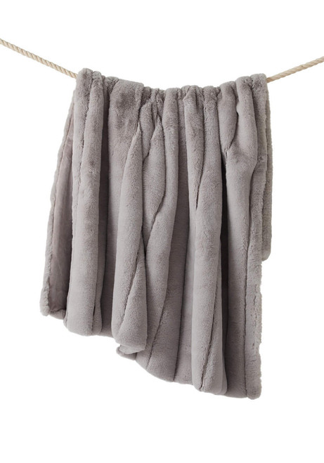 Fabulous-Furs Dove Faux Fur Posh Throw 