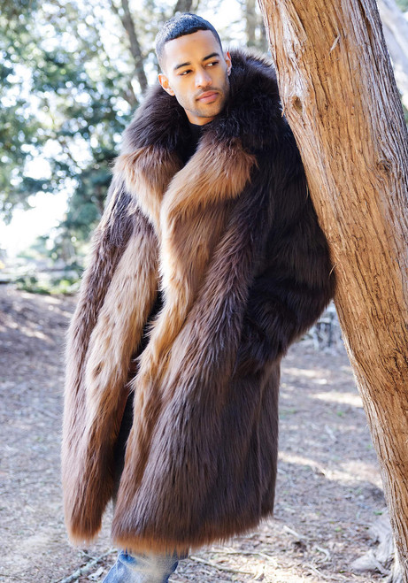 Fabulous-Furs Men's Bison Faux Fur Backcountry Coat 