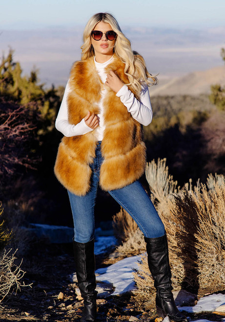 Fabulous-Furs Golden Fox Faux Fur Marlowe Vest 