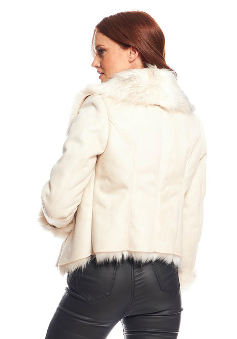  Ivory Faux Suede & Faux Fur Denali Cascade Jacket 