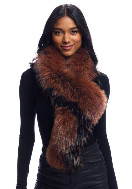 Fabulous-Furs Chocolate Fox Faux Fur Loop Scarf 